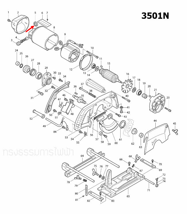 INSULATION WASHER เลื่อยวงเดือน Makita มากีต้า 5402, HM1201, 1804N, 1805N, 2414, 5103N, 5201N, 5401N, 3501N Pn.681002-1 (แท้)+