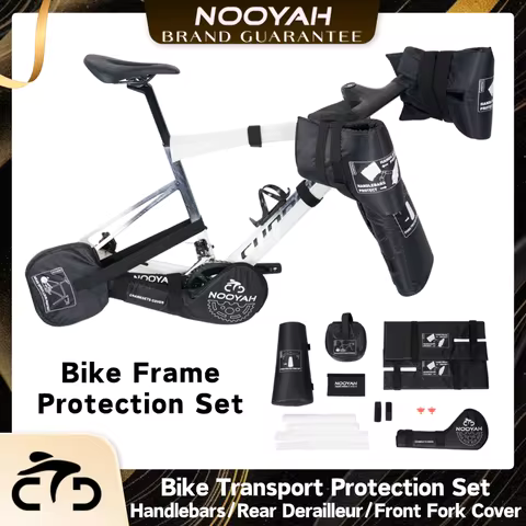 NOOYAH BK015 Pro Bike Travel Case – No Need to Remove Handlebars or Pedals | Full 16-Piece Protection Kit