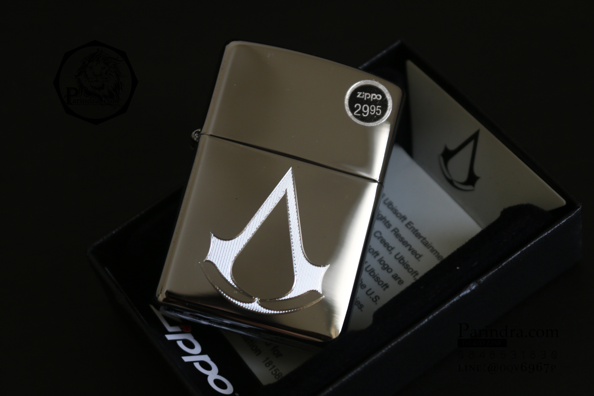 ไฟแช็ค Zippo 29486 Assassins Creed Chronicles High Polished Chrome แท้นำเข้า 100%