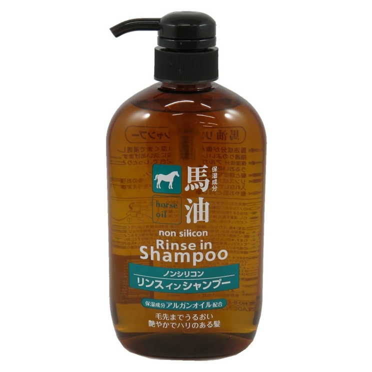 แชมพูผสมครีมนวด Kumano yoshi horse oil Rinse in Non silicon shampoo 600 ml