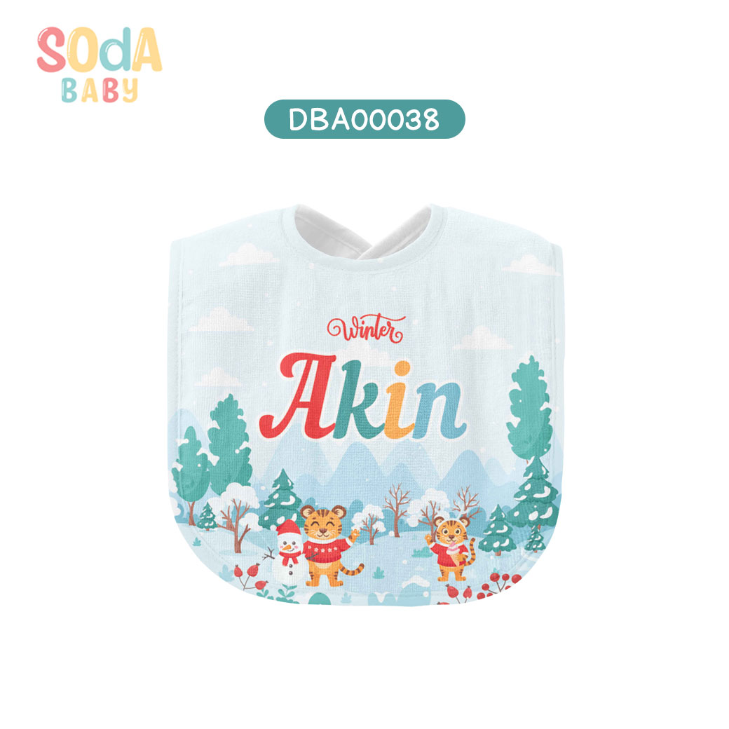 ผ้าซับน้ำลาย Baby Bib Winter #ใส่ชื่อได้ รหัส DBA00038 ⛄️❄️#Winter #SOdAbaby