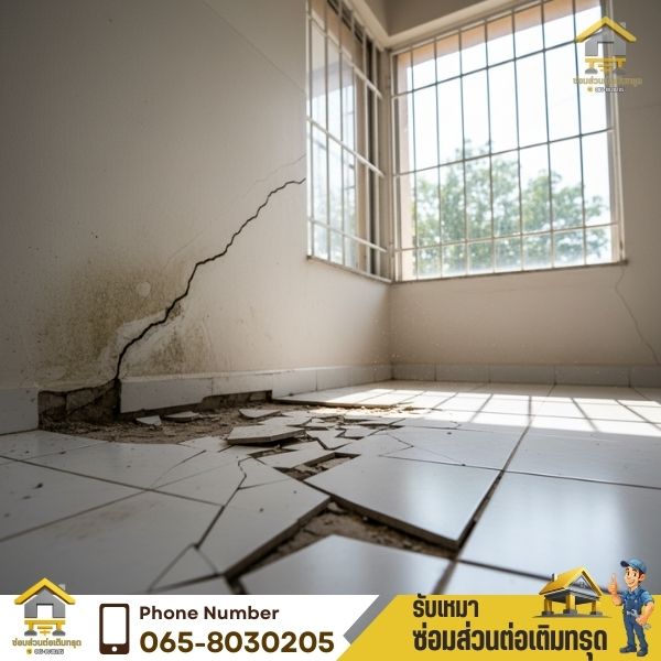 ซ่อมพื้นครัว/พื้นโรงรถทรุดกรุงเทพ