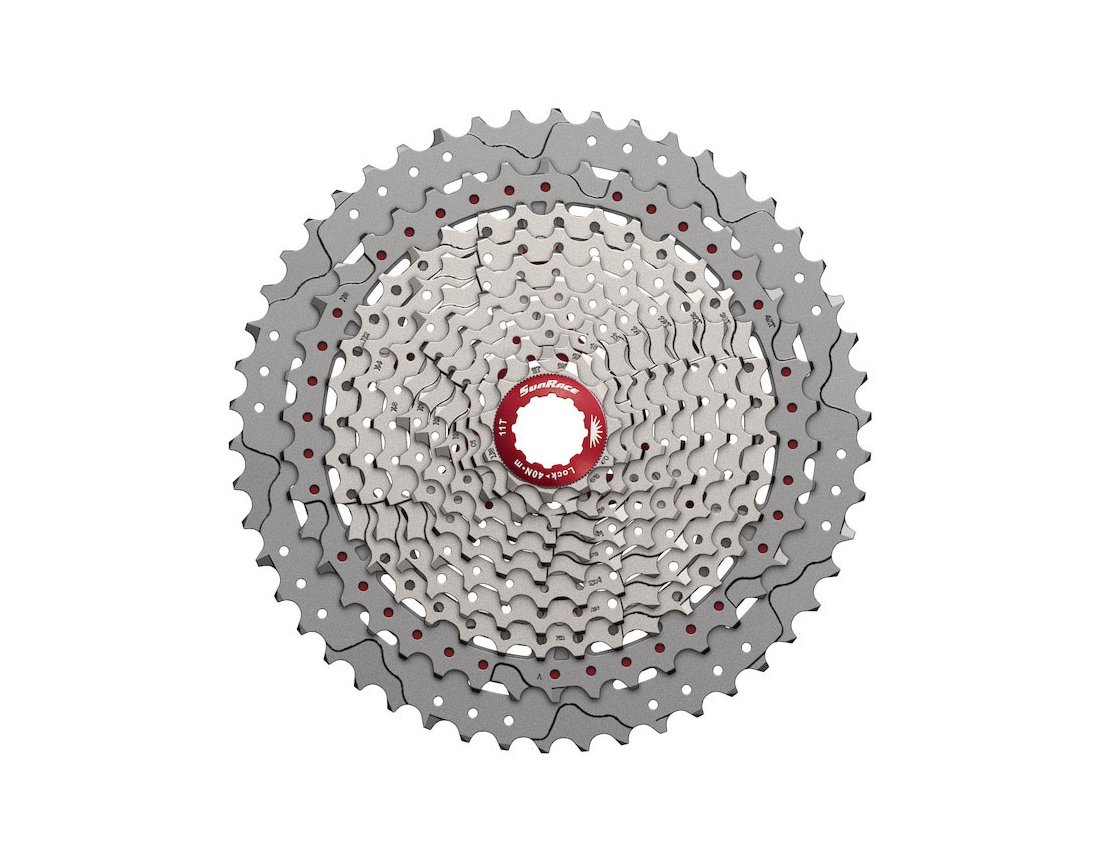เฟืองเสือภูเขา SunRace MX80 11-speed Cassette 11-50T, CSMX80EA5-M มีสีดำ และ สีเงิน