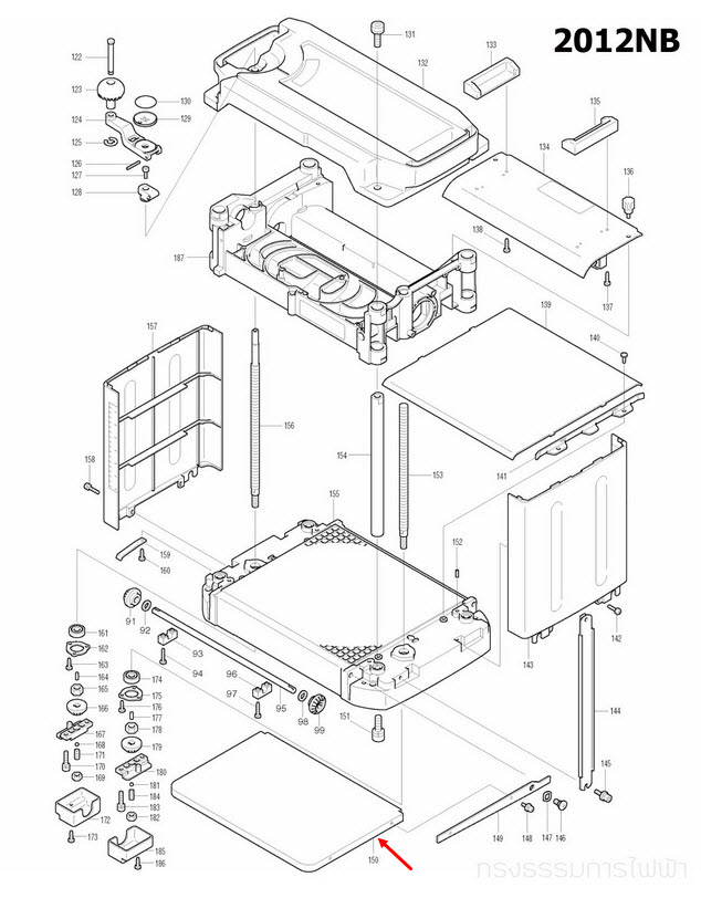 SUB TABLE PLATE แท่นไสไม้ Makita-มากีต้า 2012NB [#150] Pn.344817-4 (แท้) ##