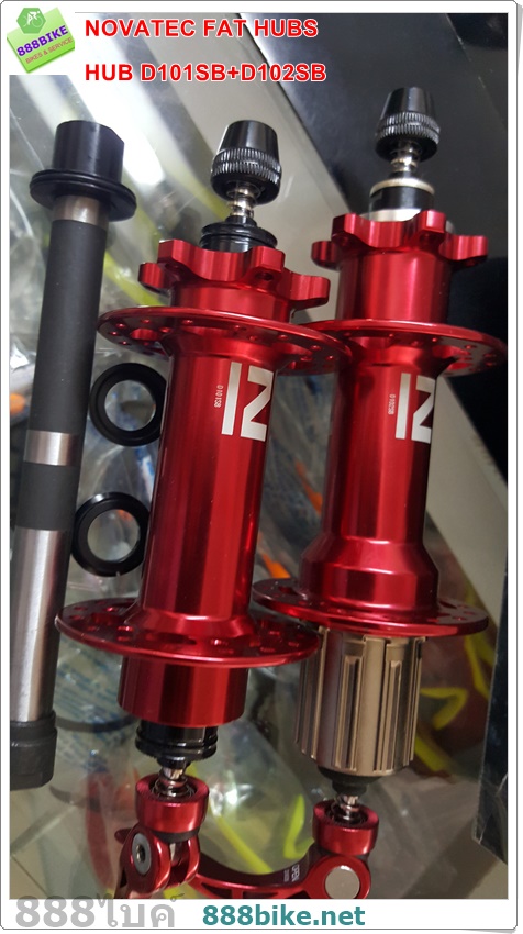 ดุมดิสเสือภูเขาล้อโต ดุมเสือภูเขา NOVATEC FAT BIKE, D101SB+D102SB (สีแดง) ขนาด 32 รู ดุมล้อโต ดุม fatbike