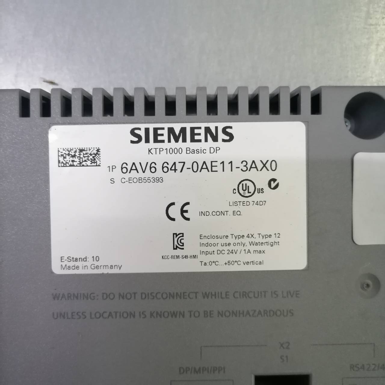 LCD TOUCH SCREEN " SIEMENS " รุ่น 6AV6 647-0AE11-3AX0