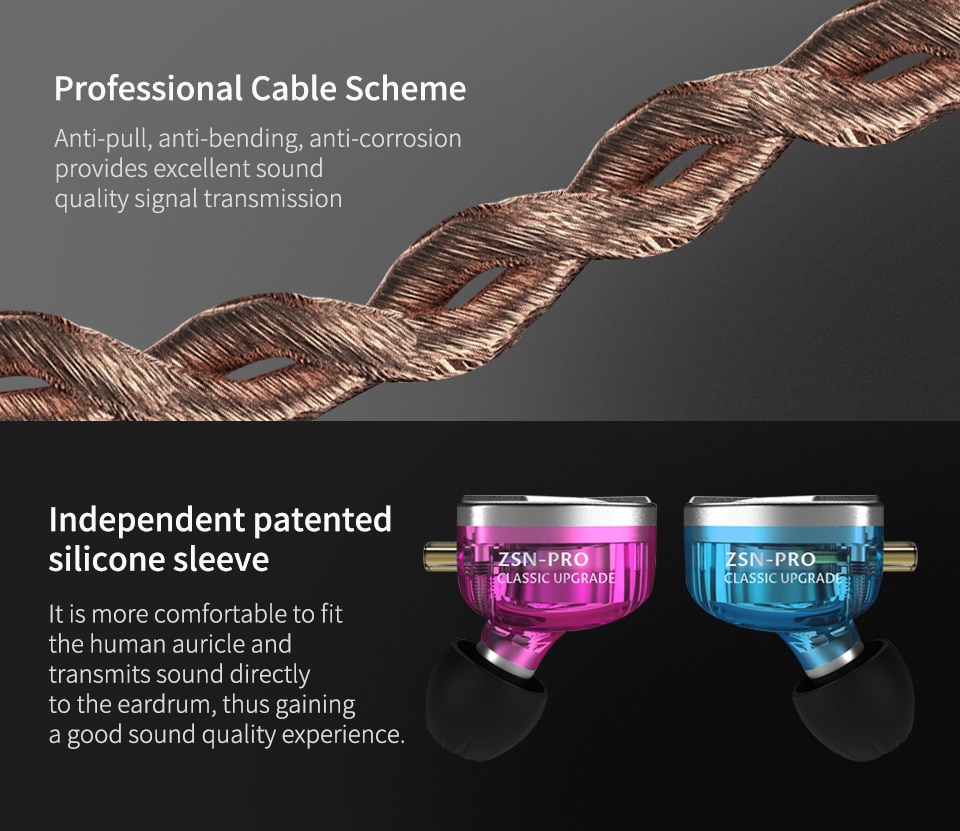 ขาย KZ ZSN Pro หูฟัง Hybird 2 ไดร์เวอร์ (1DD+1BA) รองรับ Hi-Res ถอดสายได้