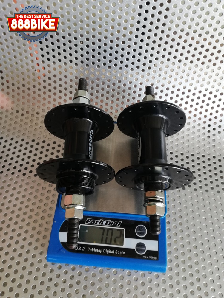 ดุมหน้า+ดุมหลัง BMX CHOSEN 32 รู ปีกใหญ่ ดุมเกลียว 2 ข้าง สีดำ สีเงิน ใส่ BMX, ฟิกซ์เกียร์