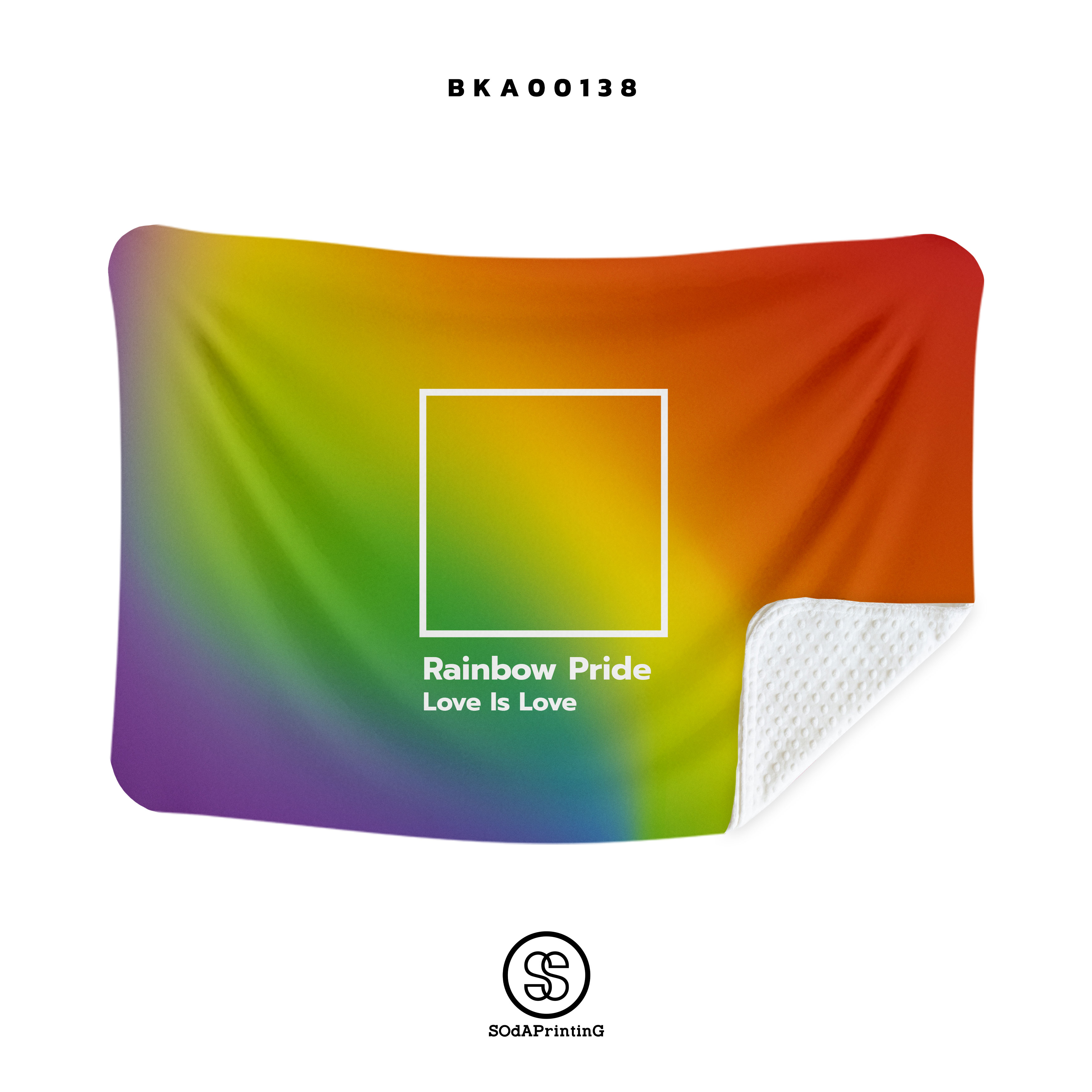 ผ้าห่ม ลาย Rainbow Pride LOVE IS LOVE รหัส BKA00138 #SOdAblanket #SOdAhome #SOdAPrintinG