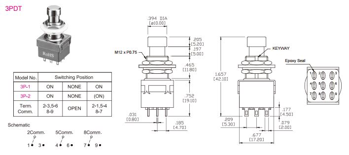3PDT Foot switch 9ขา TAIWAN แท้
