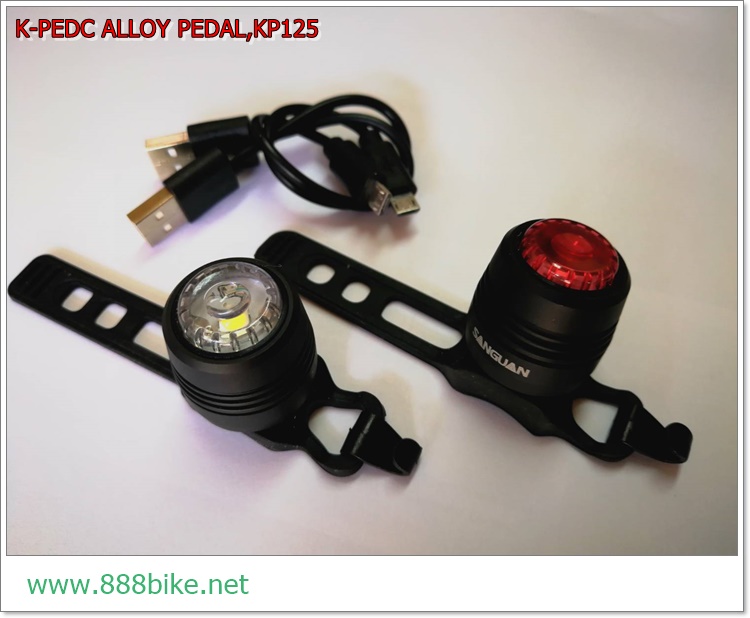 ชุดไฟหน้า-ไฟท้าย SANGUAN RUBY ,SG-01 อลูมิเนียม ชาร์จ USB -ไฟชุด