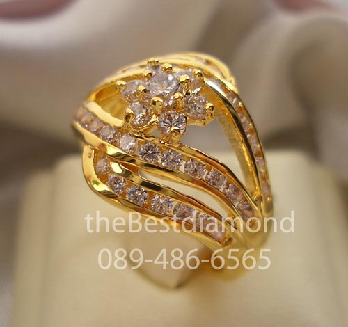 BR608+++ sweet flower+++ แหวนเพชร cz ดีไซน์เก๋ๆ สวย น่ารัก intrend รูปแบบสวยมากๆๆ งานฝังเรียบร้อยมาก หรูหราเหมือนออกจากร้านจิวเวลลี่เลยค่ะ