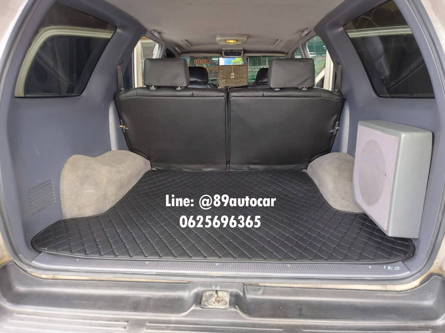 พรมปูพื้นรถยนต์ Toyota Surf ปูพรม6D สีดำด้ายดำ ลายเคฟล่า เต็มคัน