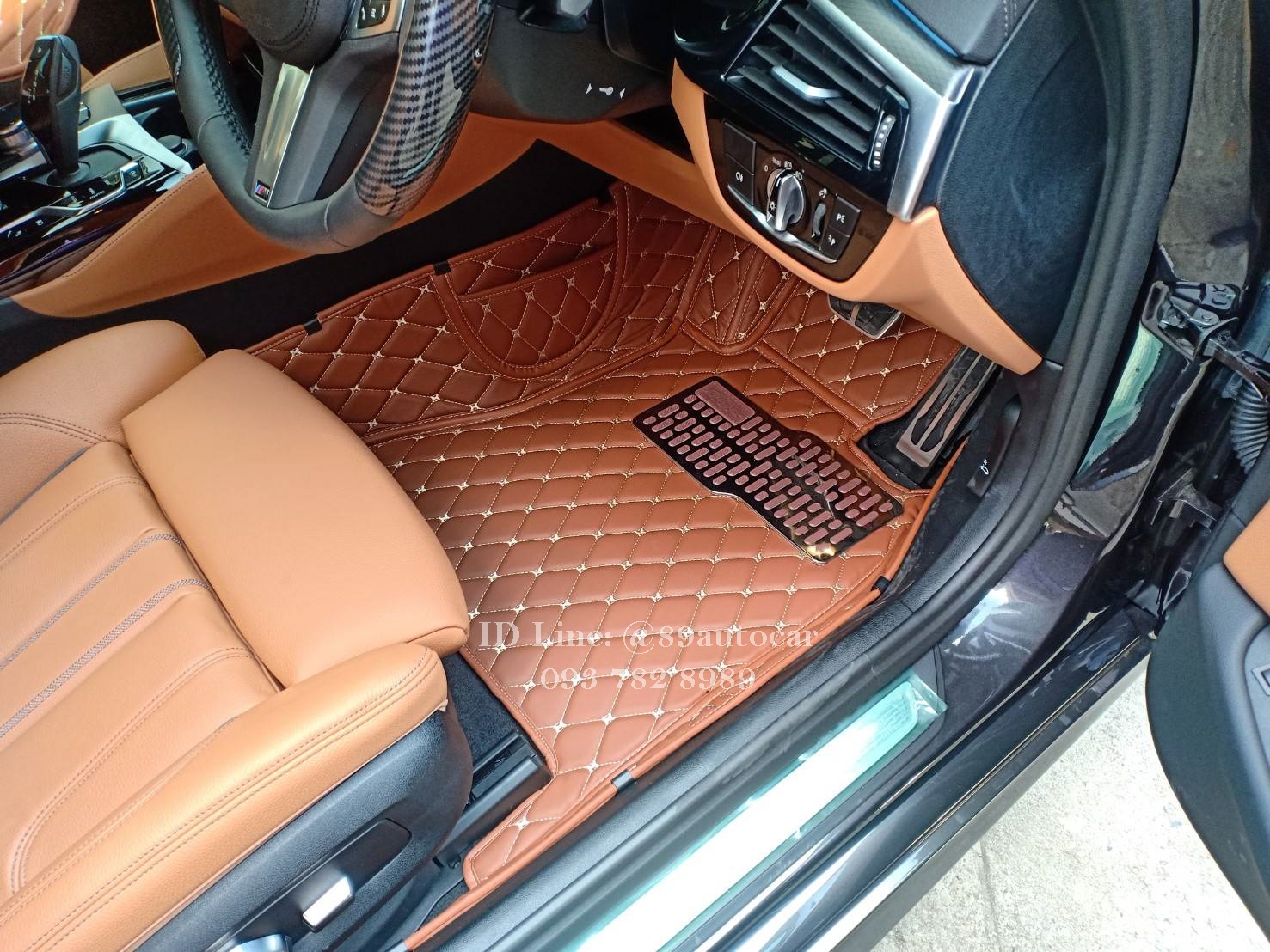 ขายพรมปูพื้นรถยนต์ BMW 530e G30 ปูพรม6D สีน้ำตาลเข้ม + ท้ายเก็บของ เต็มคัน