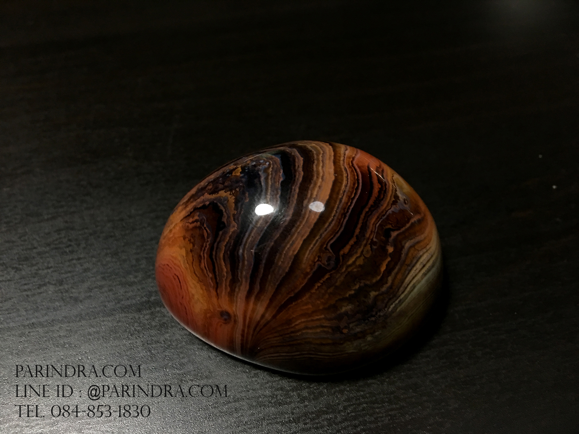 หินอาเกต AGATE แบบก้อน ลวดลายสีน้ำตาลส้ม AGT013