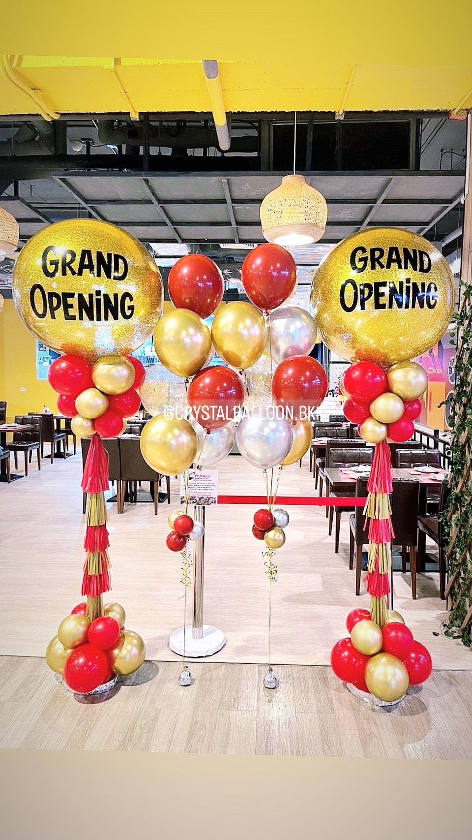 เสาลูกโป่ง เปิดร้าน Bubble ขนาด 36" สีทอง 2 เสา พร้อมตกแต่ง ช่อลูกโป่ง 7 ลูก 2 ช่อ,ลูกโป่งใส ใส่กลิตเตอร์ สามารถเปลี่ยนสีลูกโป่ง/เปลี่ยนข้อความได้