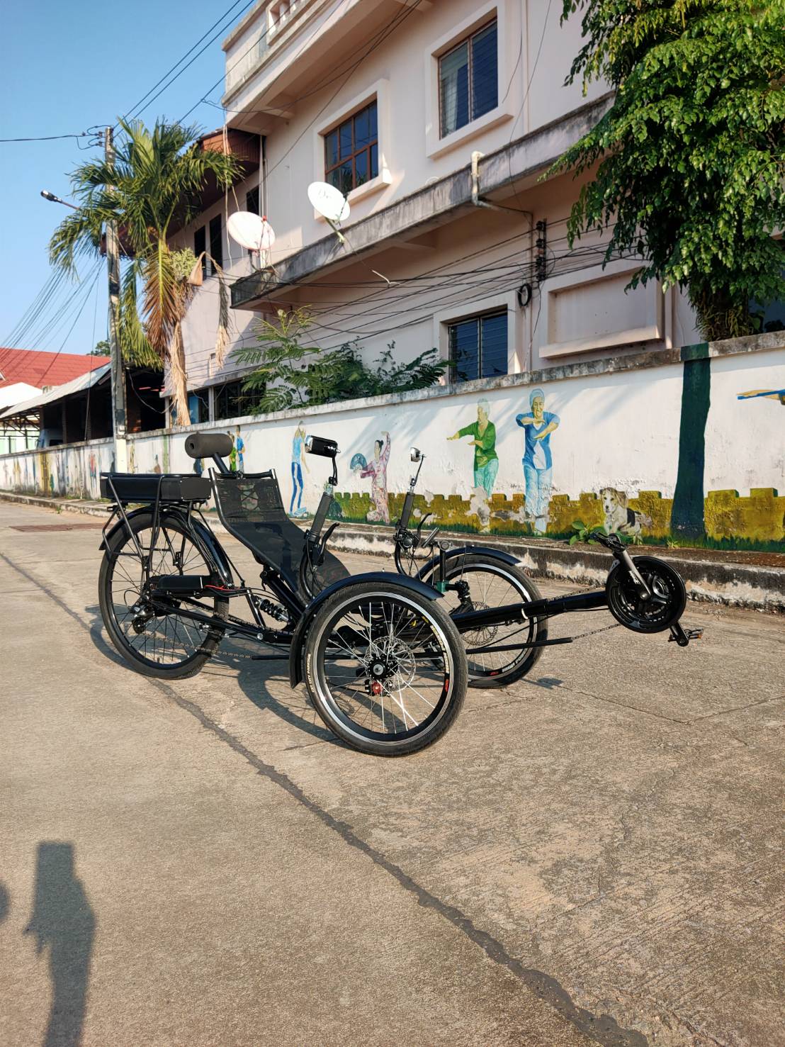 MOTRIKE Recumbent ELECTRIC Bicycle Trikes BIKE, 3*7speeds, Seat Folding 3 wheel, M-009E 250w, MY2024