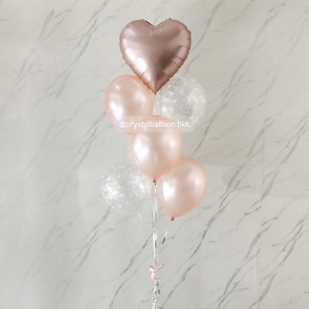 Happy Valentine ลูกโป่ง วาเลนไทน์ ช่อลูกโป่งฟอยล์หัวใจ ขนาด 18" 7 ลูก 1 ช่อ พร้อมตกแต่ง ลูกโป่งใส ใส่กลิตเตอร์ สามารถเปลี่ยนสีลูกโป่ง/เปลี่ยนข้อความ/เปลี่ยนสี-ฟอยล์ตกแต่งได้