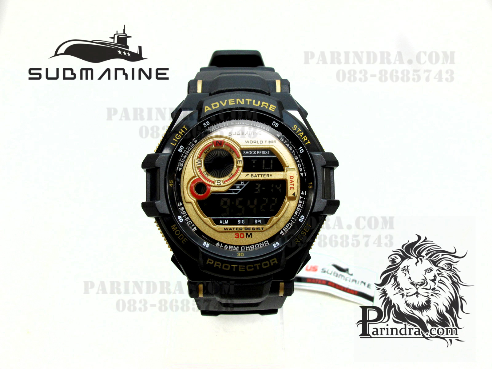 นาฬิกา US submarine รุ่น TP1299M ระบบดิจิตอล สีดำ-ทอง