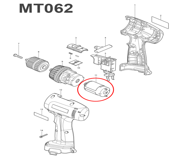 มอเตอร์สว่านไร้สาย Maktec MT062 Pn.629795-2 (แท้) ##
