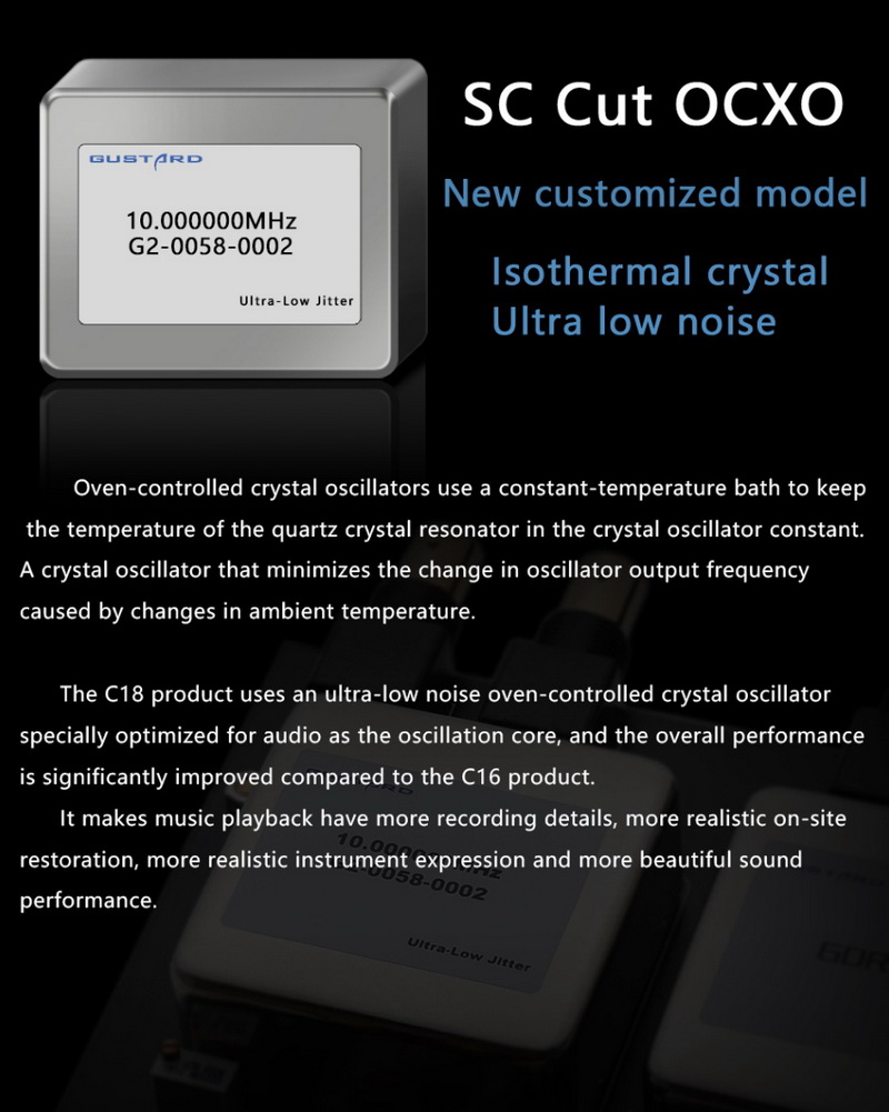 Gustard C18 10MHZ Audio Clock นาฬิกาสัญญาณรบกวนเฟสต่ำ ความแม่นยำสูง ประกันศูนย์ไทย