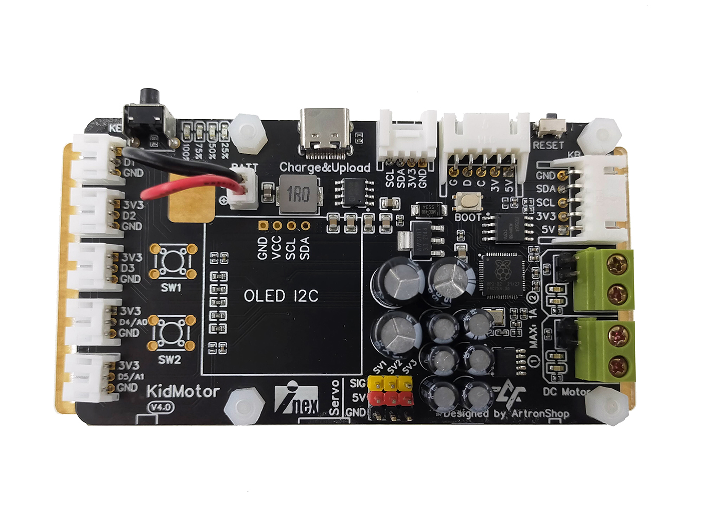 KidMotor V4 บอร์ดเสริมทำหุ่นยนต์สำหรับบอร์ด KidBright