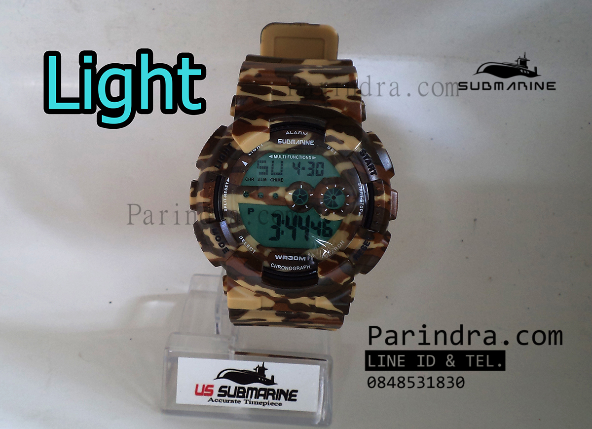 นาฬิกา US submarine รุ่น TP1340M (Military) สีลายพรางทหารสีน้ำตาล หน้าปัดพื้นเทา