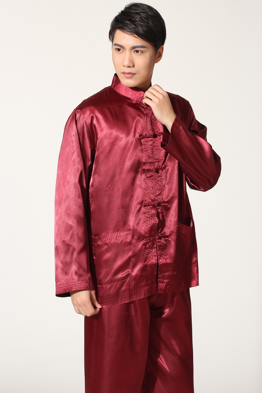 Pre-order ชุดจีนชาย แขนยาว สีแดง