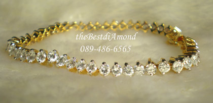 CL009+++สร้อยข้อมือเพชรรอบวงแบบหนามเตย 2 จุด+++เรียบ หรูหรา โชว์เพชรสุดๆๆ ดูดีมีระดับมาก อยู่ได้นานไม่ล้าสมัย งานเรียบร้อยมากๆๆๆ