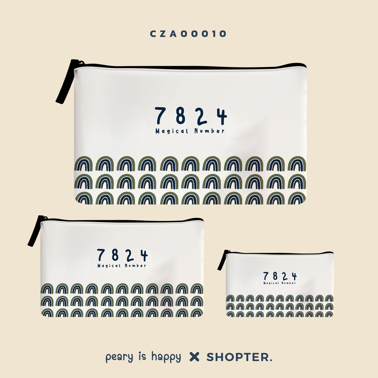 เซ็ทกระเป๋าเคสคอม Magical Number 7824 CZA00010 #minimalstylebyPEARY