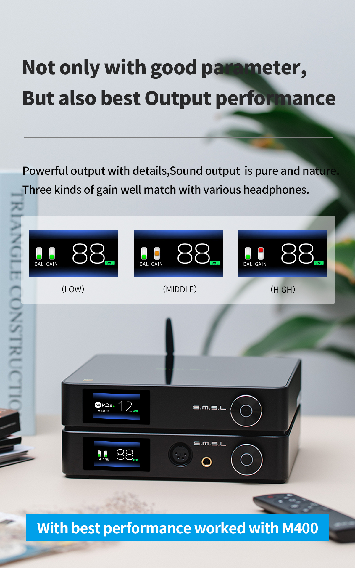 ขาย SMSL SP400 แอมป์ตั้งโต๊ะระดับ Hi-Res รองรับ THX ประกันศูนย์ไทย