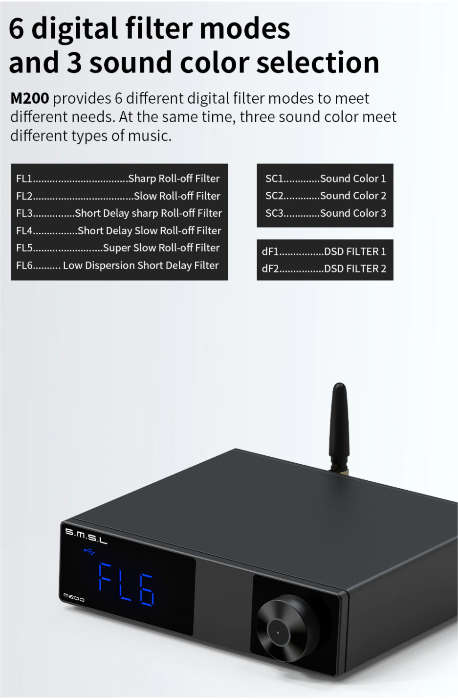 ขาย SMSL M200 Wireless DAC ตั้งโต๊ะระดับ Hi-Res รองรับ LDAC, UAT ประกันศูนย์ไทย