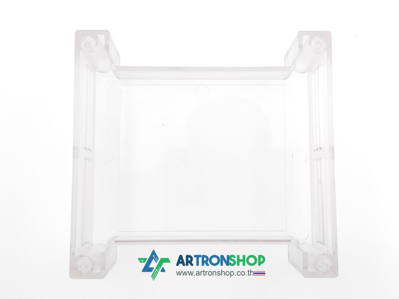 กล่องใส่บอร์ดอิเล็กทรอนิกส์ ติดรางปีกนก ขนาด 115 x 90 มิลลิเมตร ฝาใส