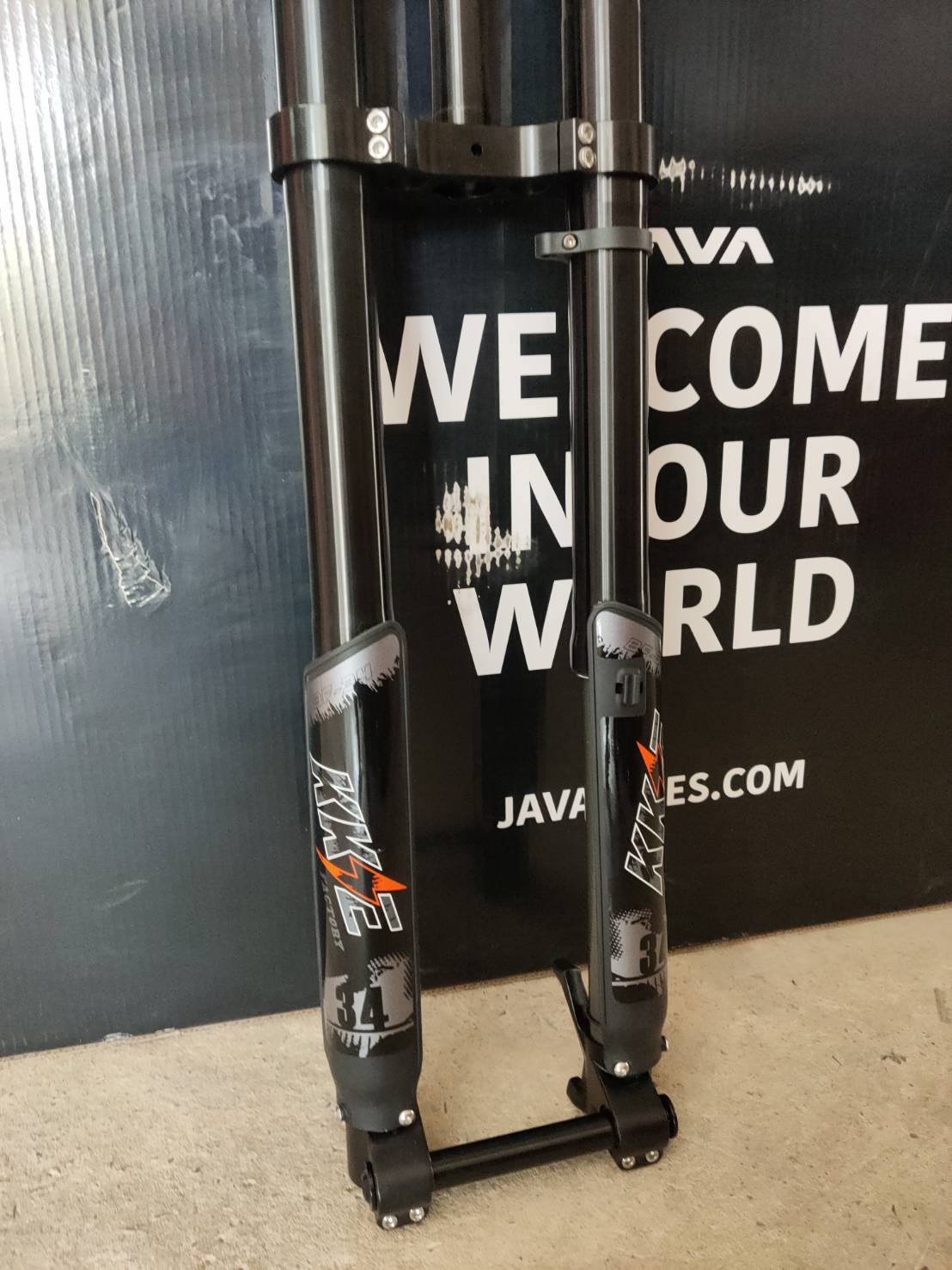 โช๊คจักรยาน KKE Double Crown Bicycle Fork For MTB, Electric Mountain Bike Doodlebike 27.5 โช๊คกลับหัว