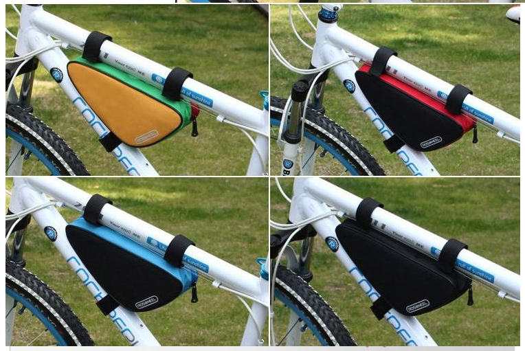 !!!SALE!!!กระเป๋าสามเหลี่ยมคาดเฟรม Roswheel Cycling Bicycle Front Tube Triangle Frame Bag Bike Frame Zip Bag , 12657(มีสีเหลืองเขียวแดง)