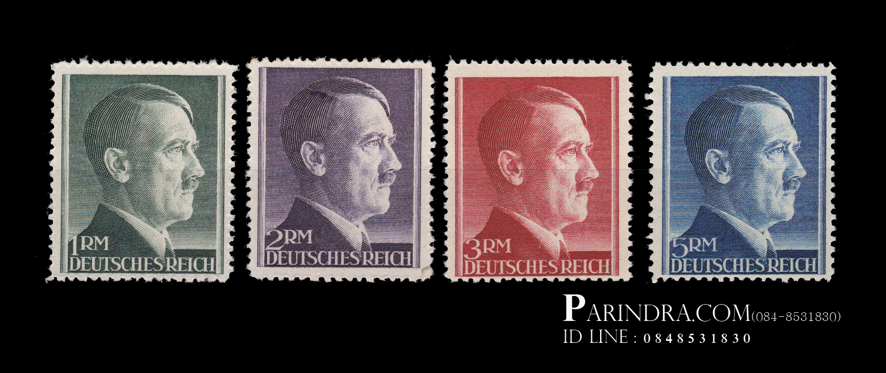 แสตมป์เยอรมัน อดอล์ฟ ฮิตเลอร์ (Adolf Hitler) ดวงใหญ่ สวยมาก ปี 1942 เก่าจัด