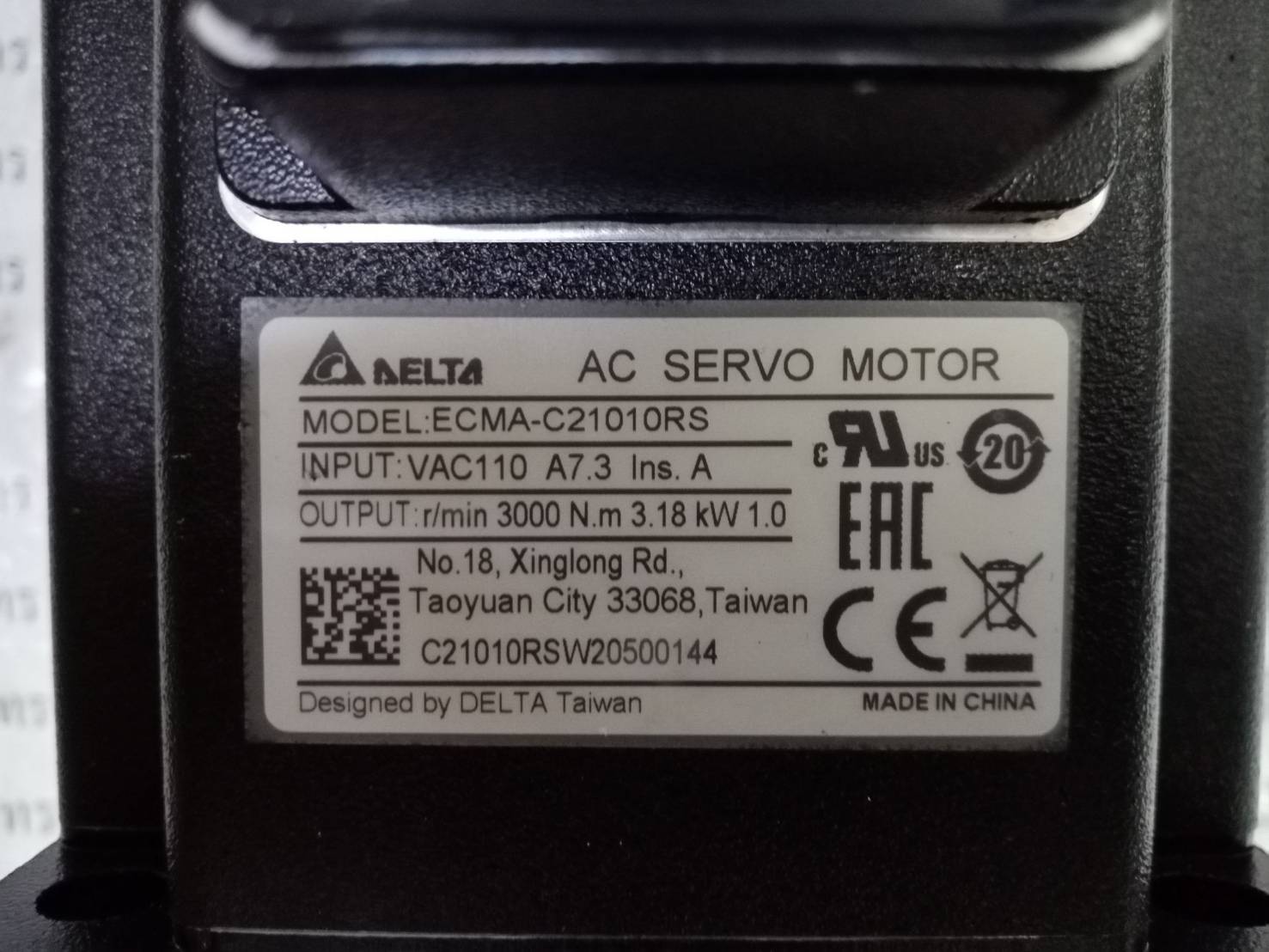 ECMA-C21010RS SERVO MOTOR " DELTA "
