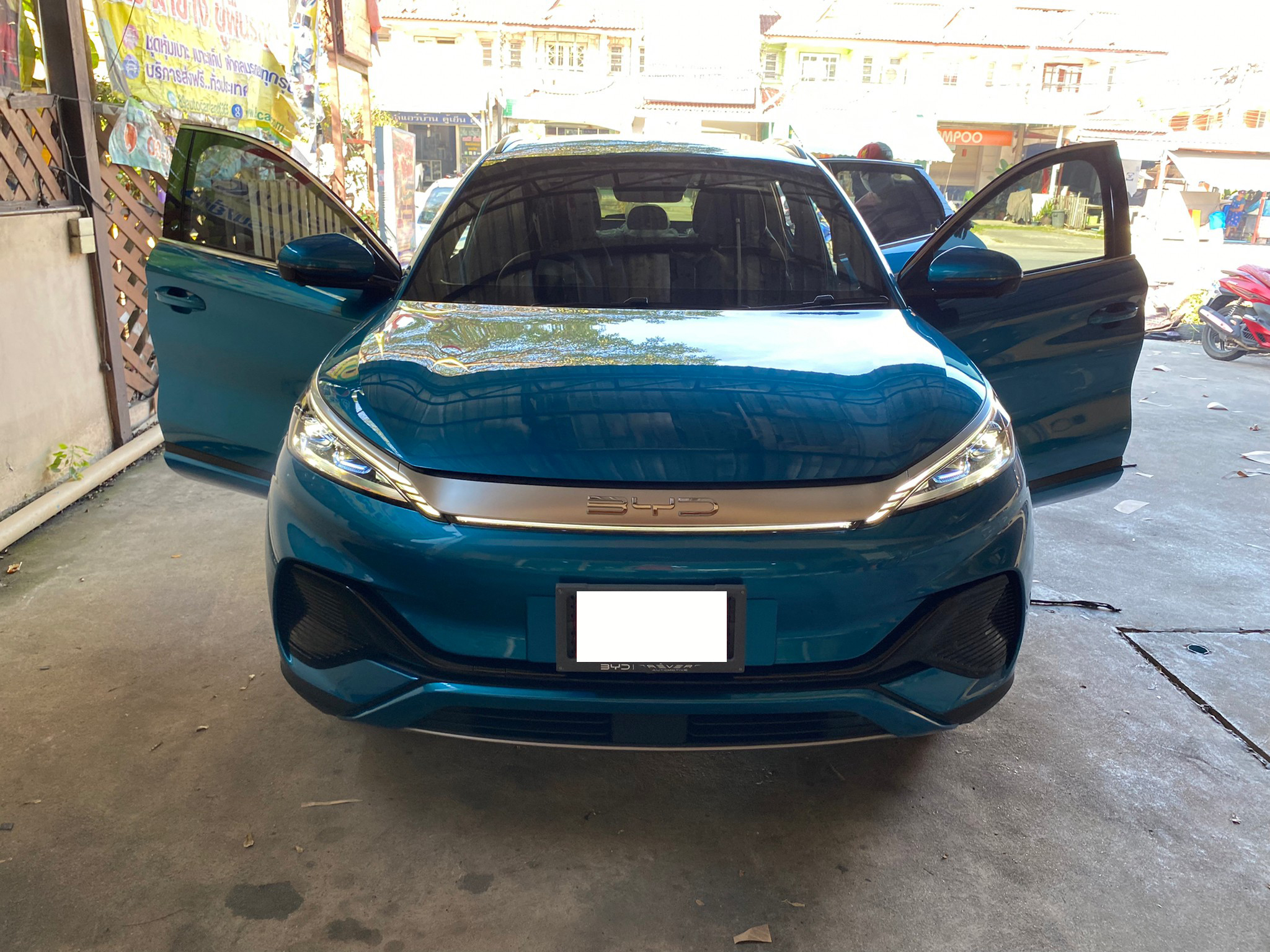 BYD Atto3 ev ปูพรมกระดุมเล็ก pvc สีดำขอบดำ ในห้องโดยสาร