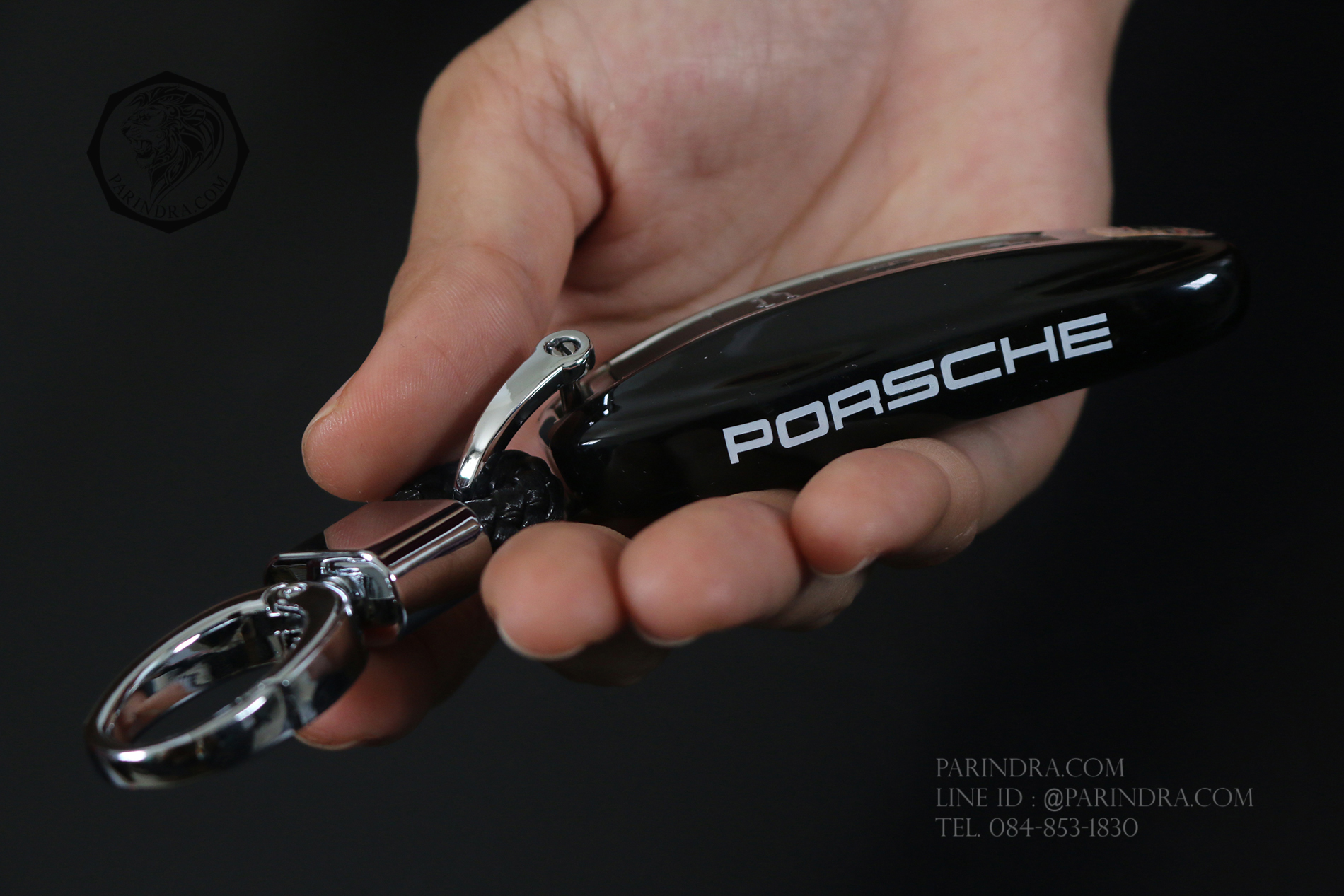 ไฟแช็คพวงกุญแจ USB PORSCHE สีดำ สวยหรู ชาร์จไฟได้