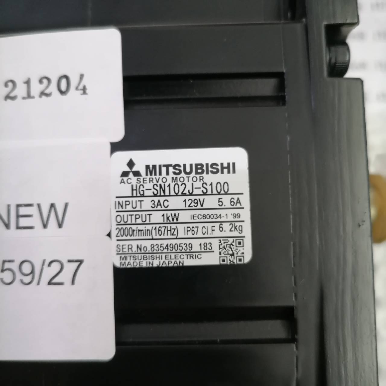 HG-SN102J-S100 SERVO MOTOR “ MITSUBISHI ”