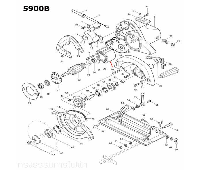 ฟิลคอยล์ เลื่อยวงเดือน Makita มากีต้า รุ่น 5900B Pn.524125-1 (แท้) ##