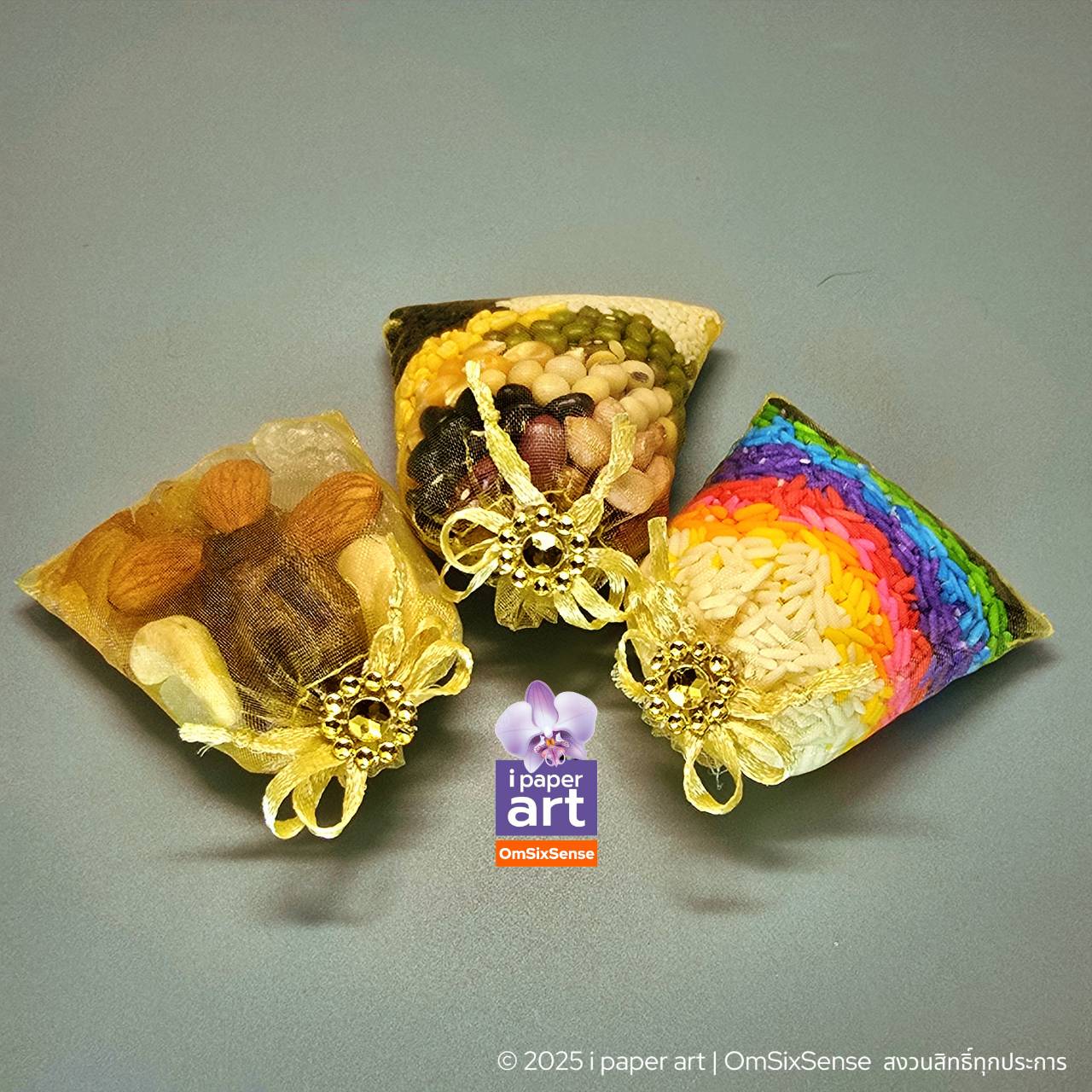 ของไหว้พระพิฆเนศ ถุงไหมแก้ว | ธัญพืช ข้าวอักษัต ปัญจเมวา โมทกะลาดู