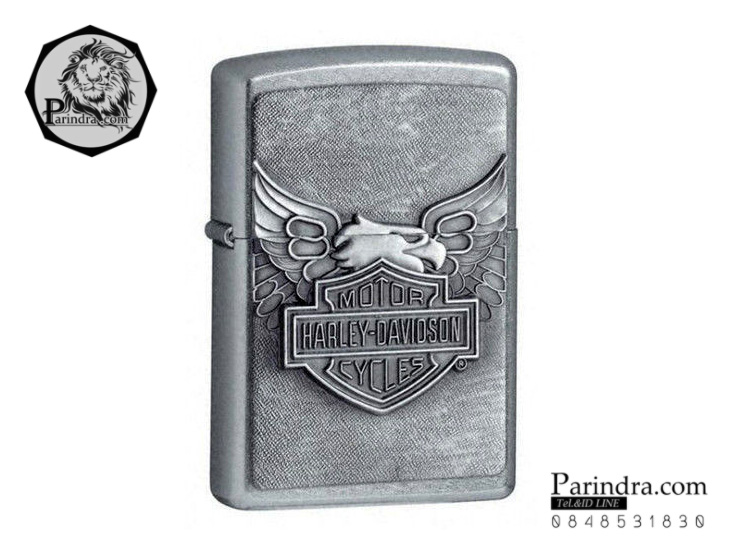 ไฟแช็ค Zippo แท้ "Zippo 20230, Harley Davidson, Emblem, Street Chrome" แท้นำเข้า 100%