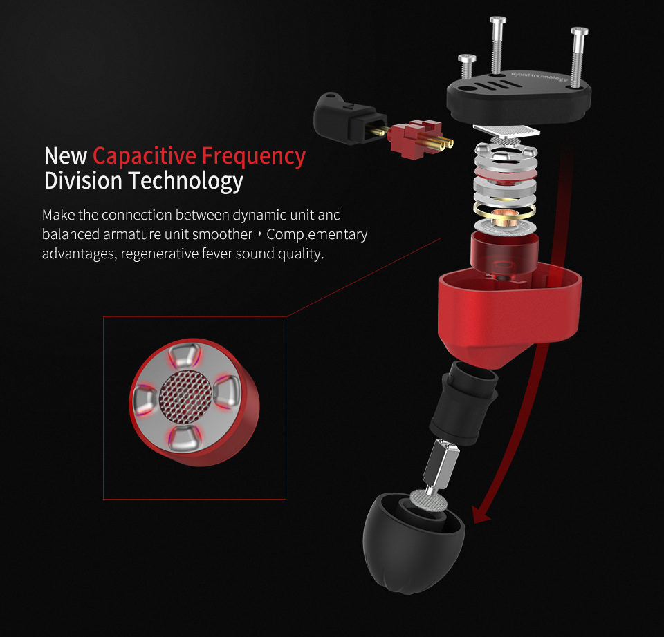 ขาย KZ ZSA หูฟัง Hybrid 2 ไดร์เวอร์ (1DD+1BA) ถอดสายได้