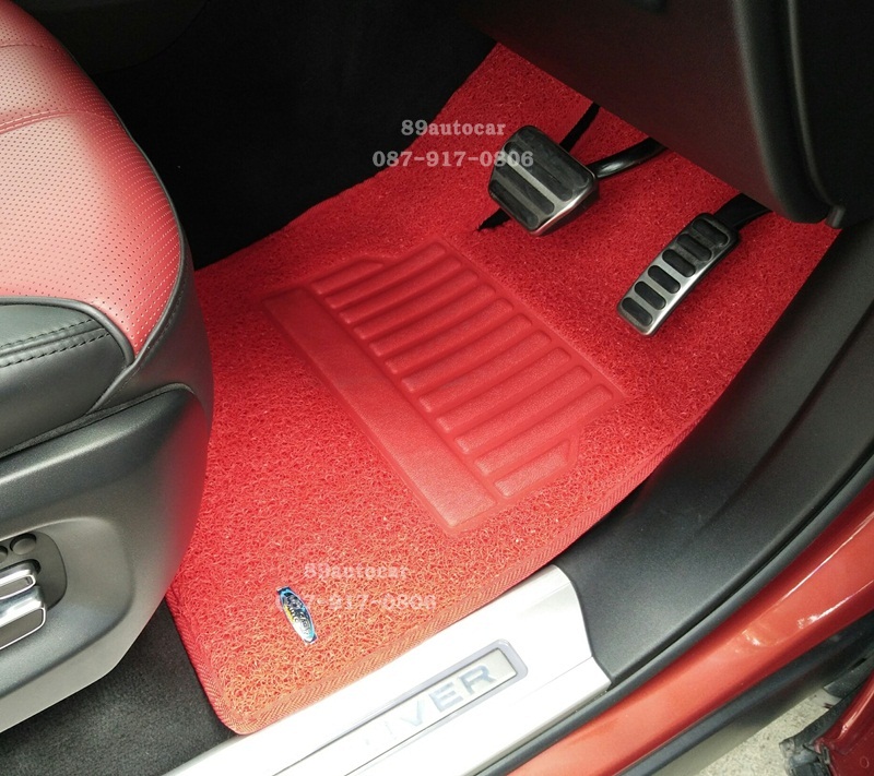 ผ้ายางปูพื้นรถยนต์เข้ารูป Land Rover Rang Rover Sport ไวนิลสีแดงขอบแดง