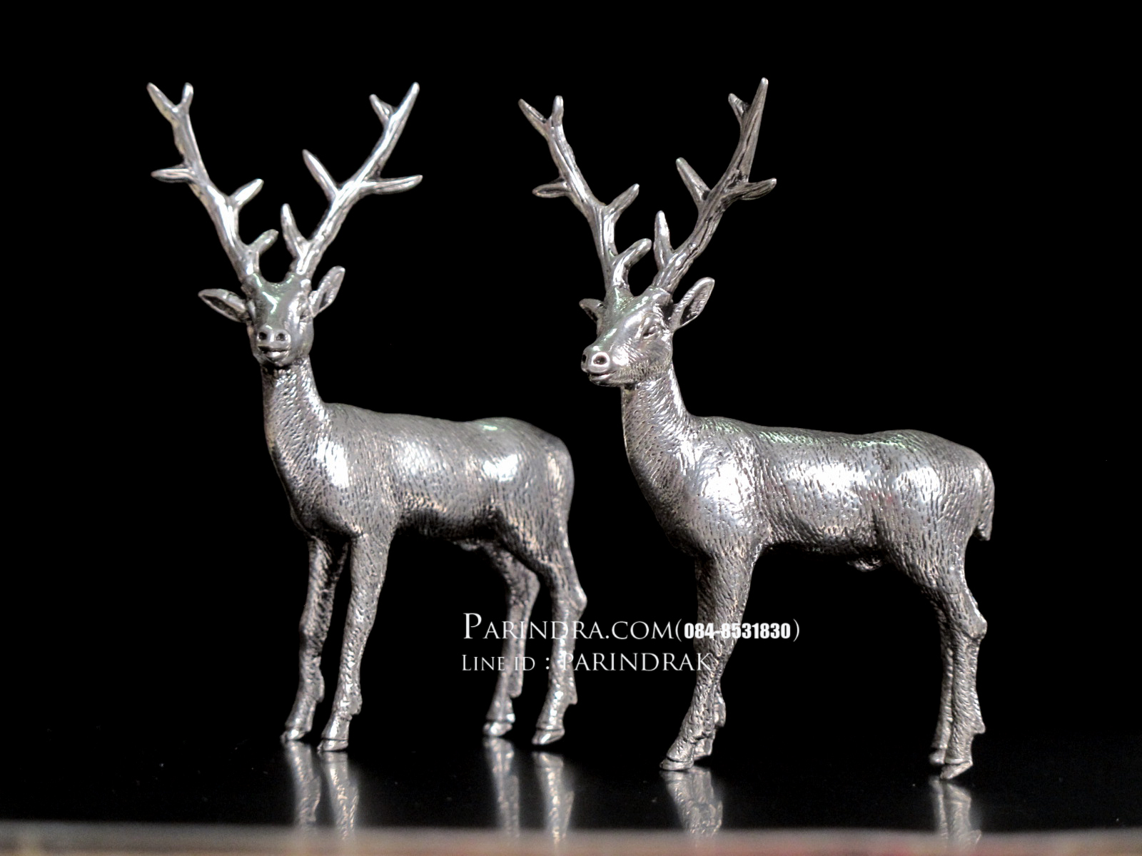 รูปหล่อรูปกวางไทยจากโลหะ Pewter งานฝีมือคนไทย 100% (สวยมากๆคล้ายเนื้อเงินแท้)