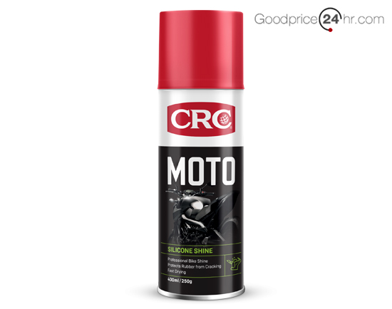 c-195. CRC MOTO SILICONE SHINE สเปรย์เคลือบยางและพลาสติก สําหรับจักรยานยนต์ 400ml