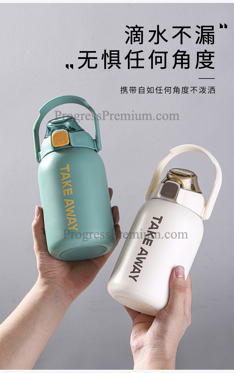 กระบอกสแตนเลส มีหูหิ้วพร้อมหลอดซิลิโคน 850 ml