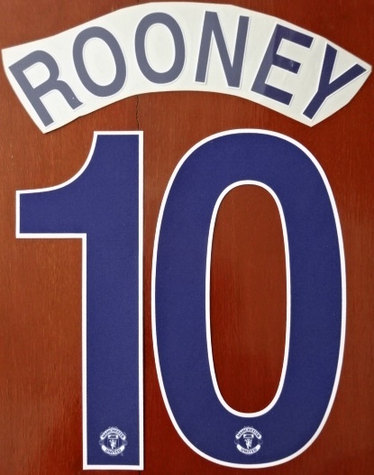 ชุดชื่อและเบอร์ติดเสื้อฟุตบอล #10 รูนี่ย์ สโมสรแมนเชสเตอร์ ยูไนเต็ด (ชุดเหย้า UCL Final Rome 2009) PLAYER SIZE ใหม่ / #10 ROONEY MANCHESTER UNITED Football Club (Home UCL Final Rome 2009) PLAYER SIZE Name and Number Set NEW