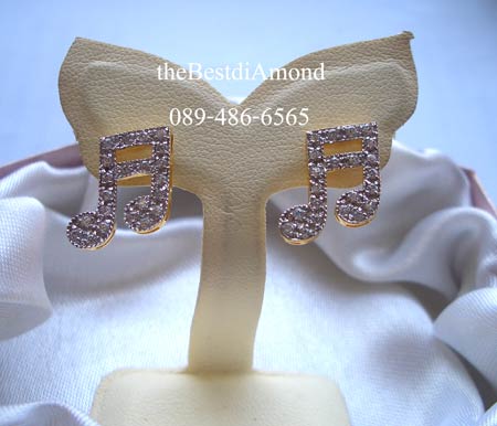 BE431+++ต่างหูตัวโน้ต+++เก๋ เท่ห์ โฉบเฉี่ยว แบบน่ารักมากๆๆค่ะ ฝังแบบจิกไข่ปลา แพรวพราวเชียวค่ะ